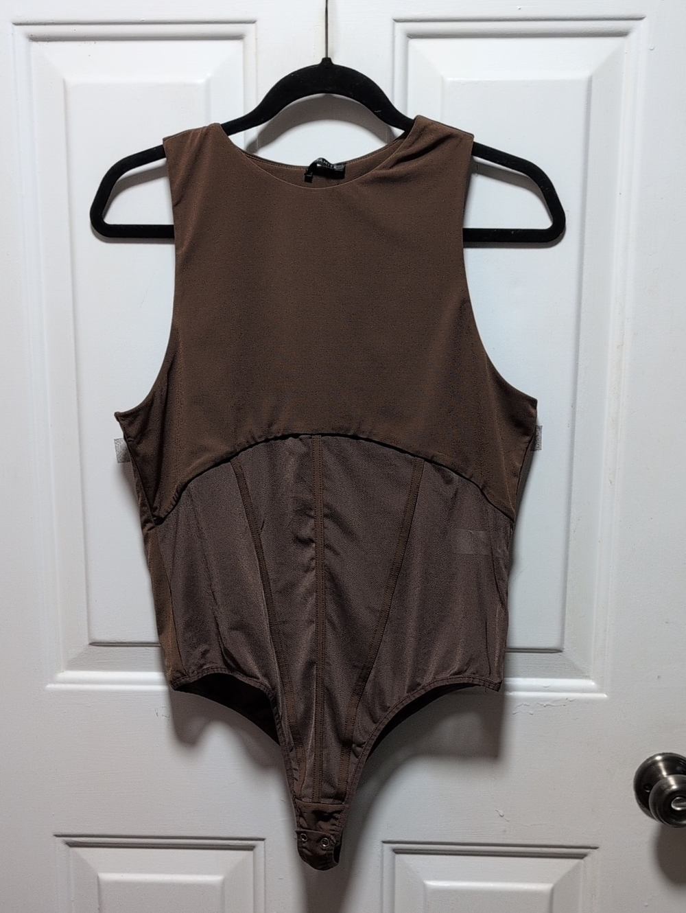Dynamite Brown Sleeveless Bodysuit